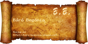 Báró Begónia névjegykártya