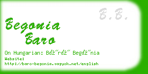 begonia baro business card